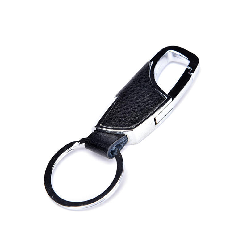 

Мужской креативный металлический кожаный брелок для ключей брелок для ключей автомобильный брелок подарок 8.6x2.4cm серебряный