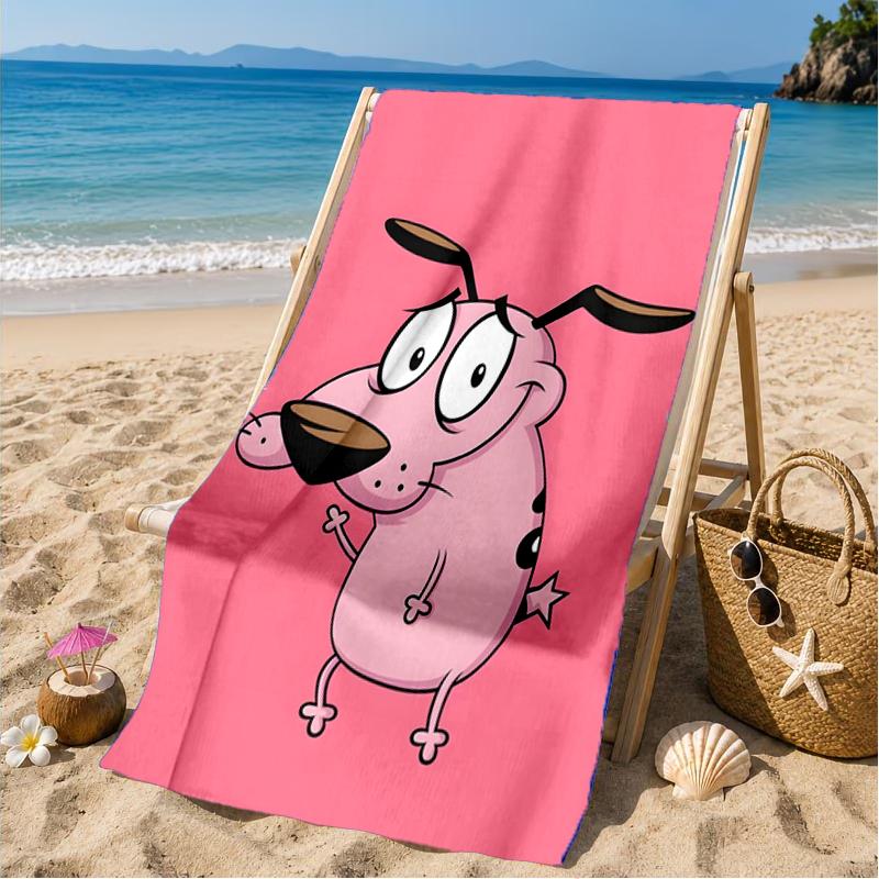 Pink Dog In The Garden Beach Towel, Microfiber Beach Towel, Perfect For Pool, Beach, Travel, Home Decor Beach Party Fan Gifts