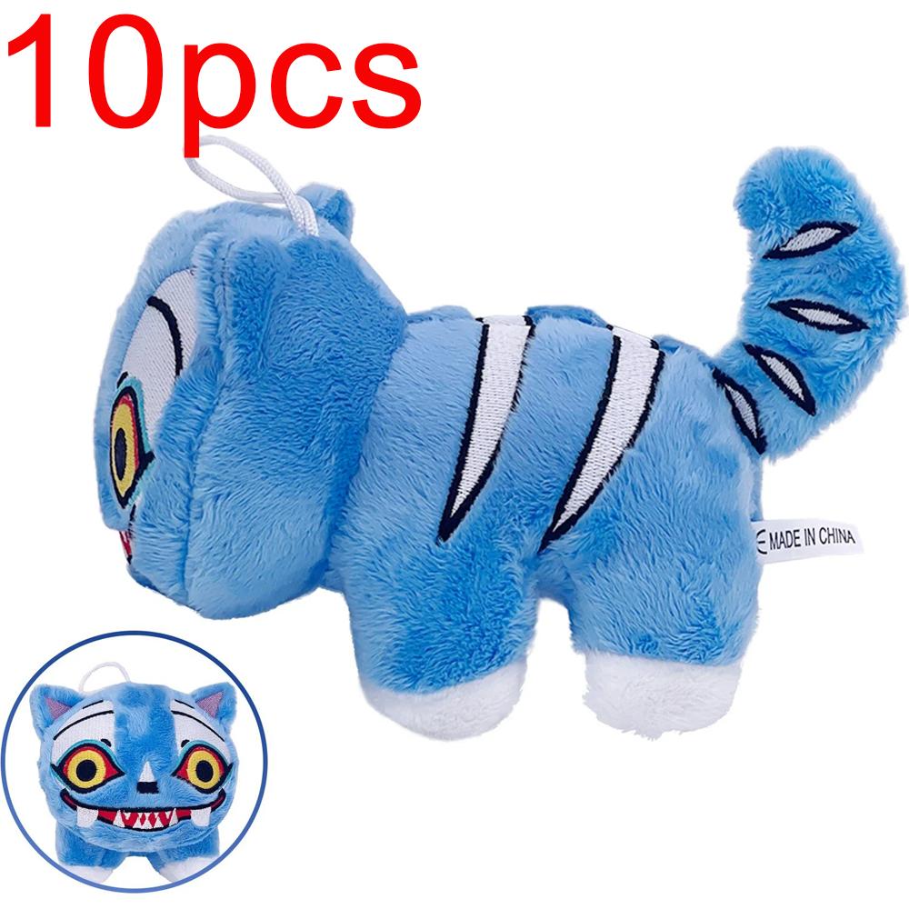 10PCS Anime Kpop Demons Hunters Plush Adorable Purple Tiger Black Cap Magpie Featuring 3 Eyes Monster Hunt Girls Group Doll Designed For Fans Gifts