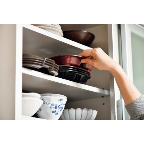 Tatsumiya (Tatsumiya) Wood Grain Uchiben (Khaki/White) Size: Approx. W26 D20 H5 55160