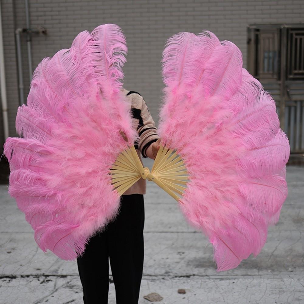 30*52cm 35*60cm Folding Fan 12 Bones Carnival Belly Dance Stage Fan New Handheld Feather Fan