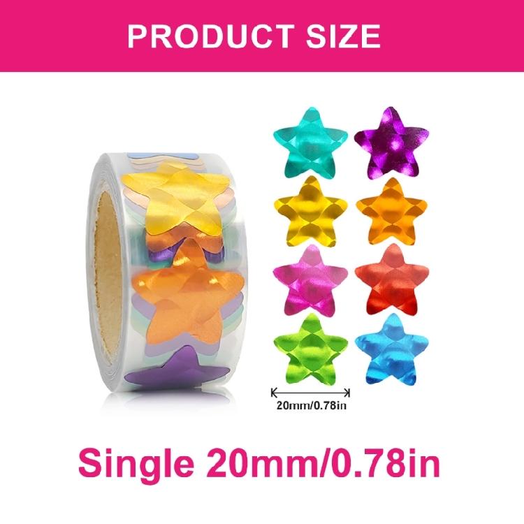 300Pcs Glittered Star Shaped Sticker Adhesive Wrapping Labels for Scrapbooking Christmas Card Envelope Party Invitation