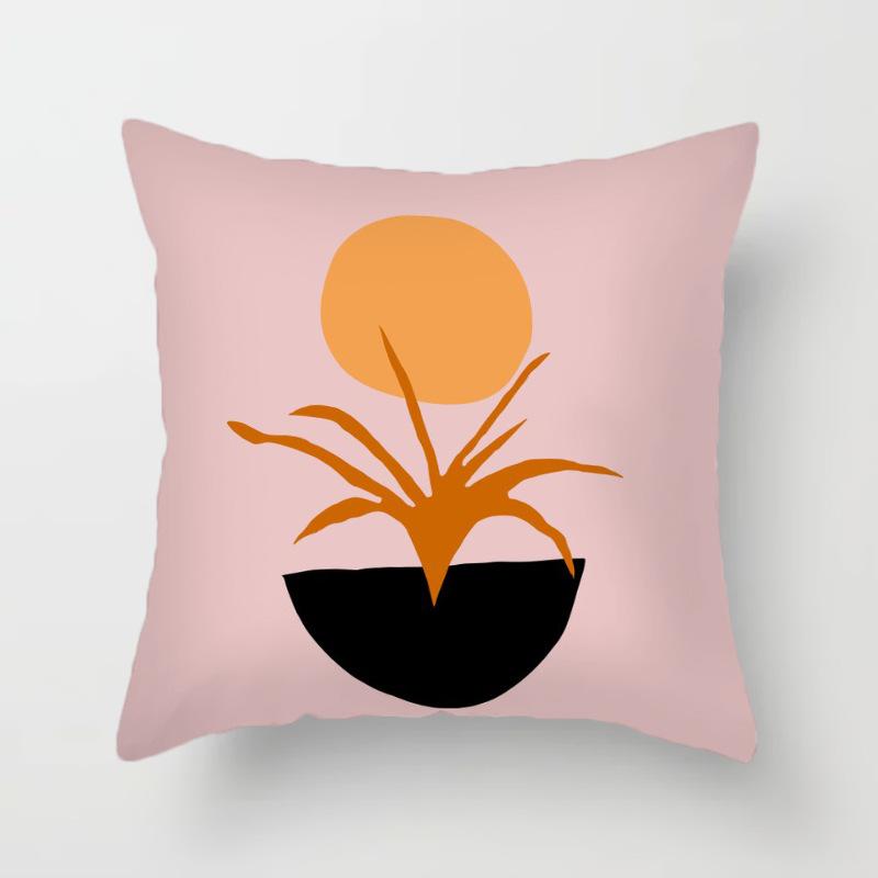Leaf plant Sunset Print Hold pillowcase Modern landscape color hold pillowcase Home decoration fashion cushion set 45x45cm
