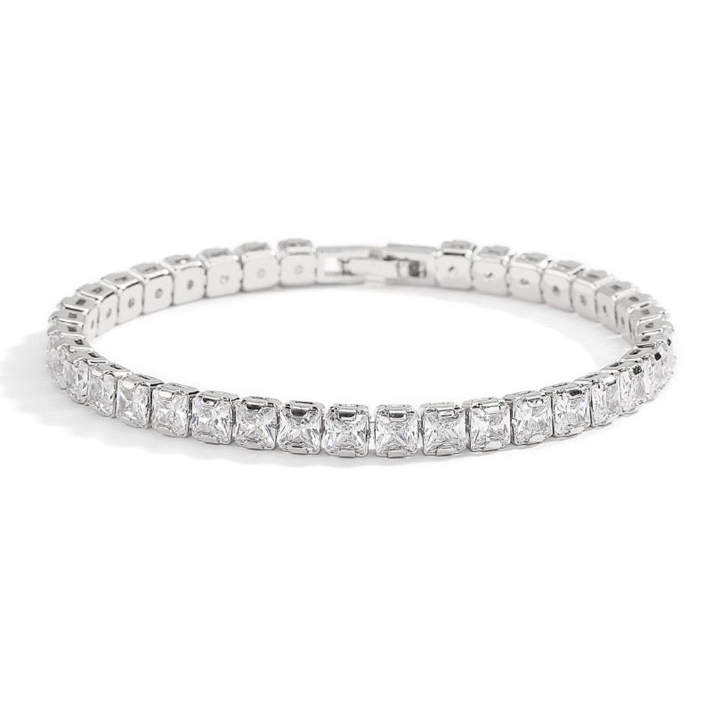 Silver-Plated 5MM White Bracelet - Popular Douyin & Xiaohongshu Style белый