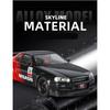 1/18 Nissan Skyline Ares GTR GT-R R34 Alloy Track Sports Car Model Diecast Metal Racing Car Vehicle Model Sound and Light Kids Toy Gift