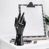 2 Stück Weibliches Mannequin Handmodell, Kunststoff Hand Schmuckständer für Ringe, Kreativer Ringhalter Ständer, Schwarz