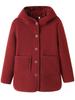 Mom's Fashionable Winter Hooded Fleece Lined Cotton Jacket for Middle-Aged & Elderly Women