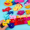 Wooden Puzzles for Kids,  Number Puzzle,  Dinosaur Puzzles and Animal ,Traffic,Characte Jigsaw Toys for Boy Girl Ideal Gift, 1-6