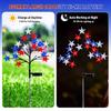 Red White Blue Solar Star Stake Lights Outdoor Waterproof LED Lawn Lamp for Yard Garden Patio Path Home Decorative Lighting