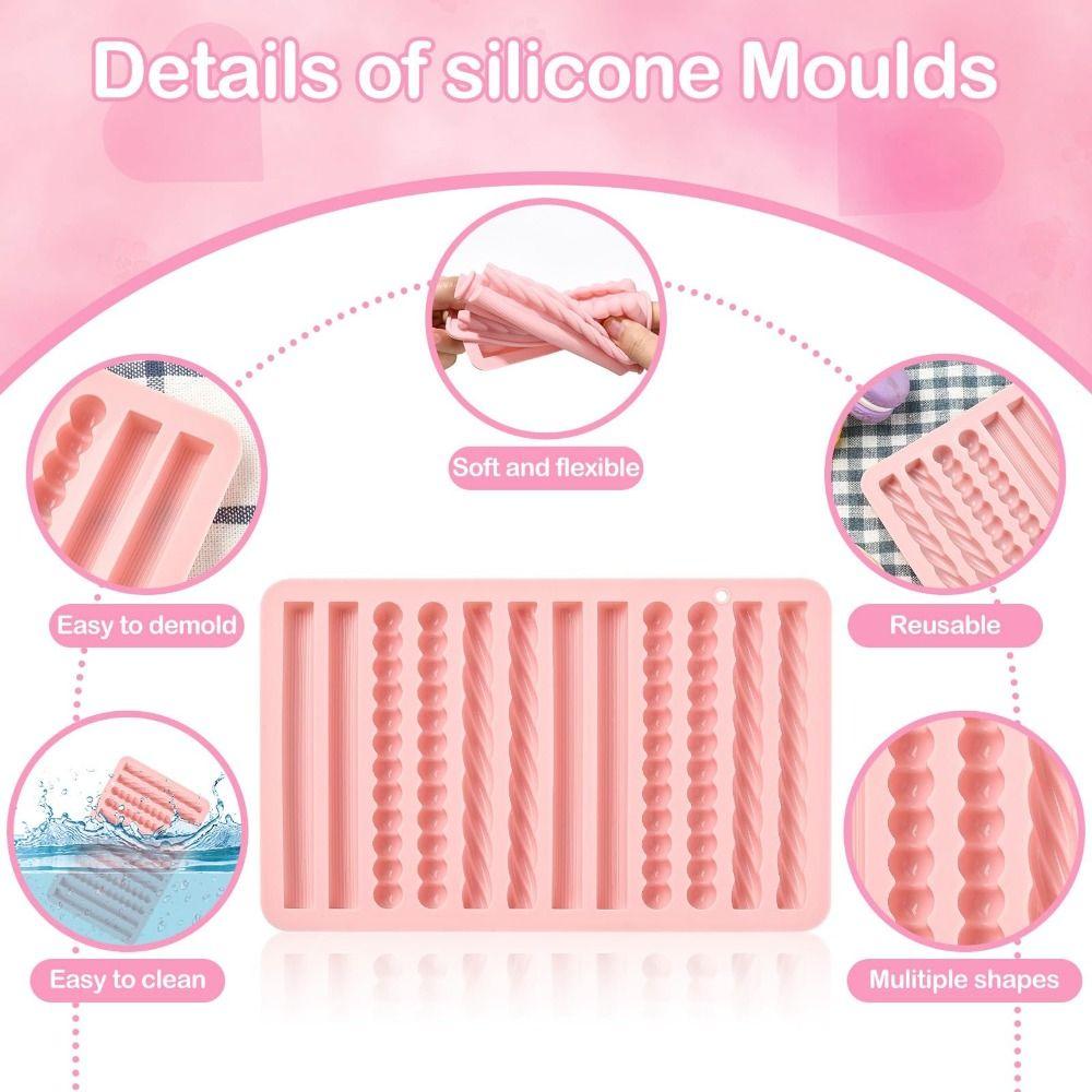 Yüksek Kaliteli 12 Gözlü Çikolata Kalıpları Şerit Silikon Kendin Yap Simit Çubuğu Kalıbı Yapışmaz Fondan Kalıbı Temalı Parti Aksesuarları