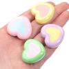 5pcs/lot Colorful Heart Acrylic Beads Big Hole Loose Spacer Beads For DIY Craft Bracelet Phone Chains Jewelry Making Accessories