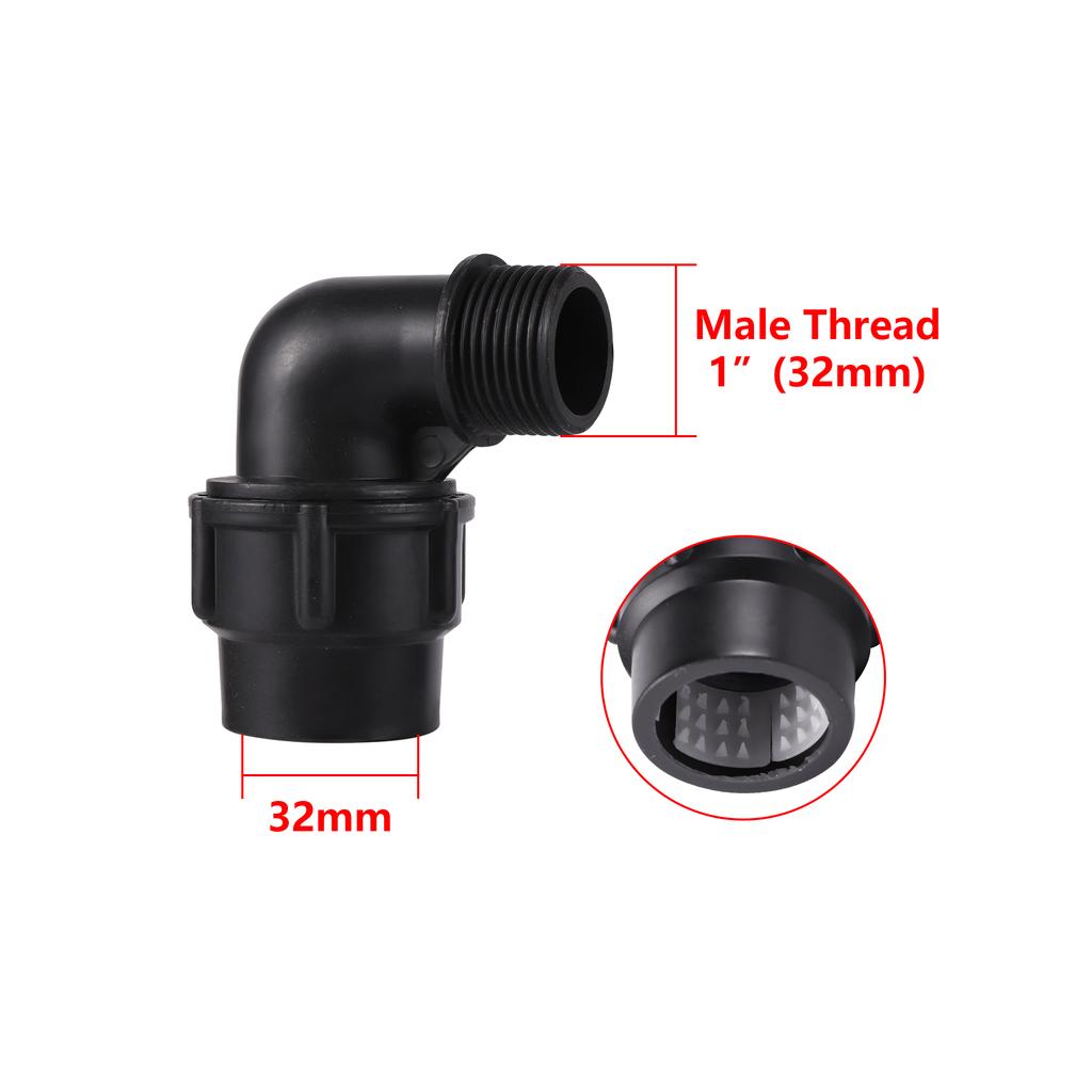 25/32mm PE Pipe Locking Connector Tee Farm Micro Irrigation Sprinkler Quick Connect Pvc Pipe Locking Connection Accessories