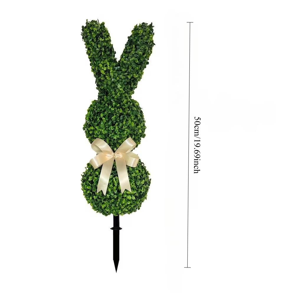 

Artificial Bunny Garden Stakes Greenery Faux Rabbit Yard Decor Spring Easter Outdoor Ornaments for Porch Pathway зелёный