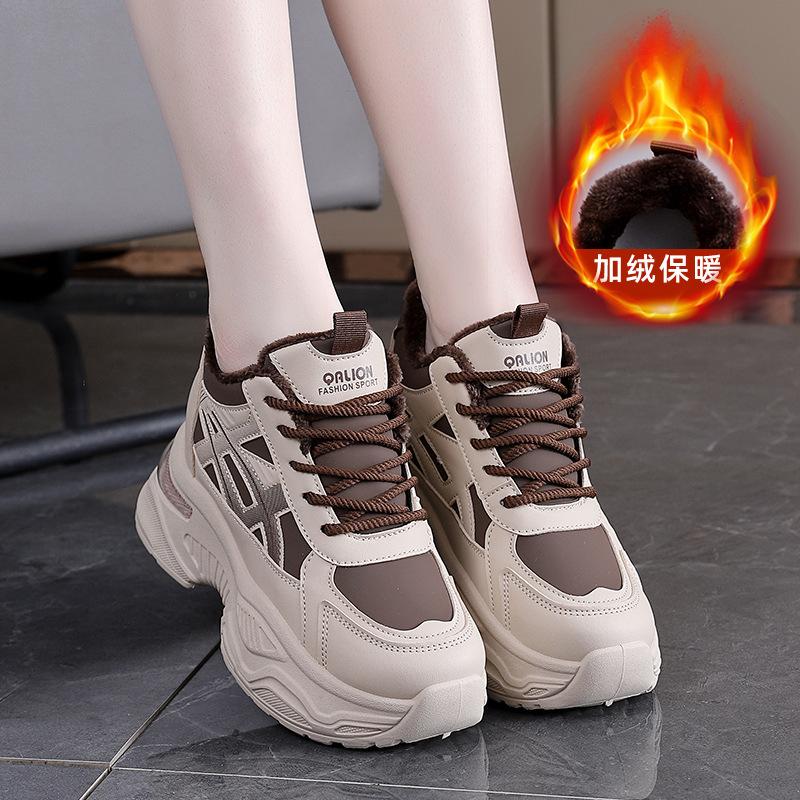 

Женские зимние ботинки на толстой подошве, с высоким верхом, на шнуровке, легкие, теплые, непродуваемые, утепленные, нескользящие, износостойкие, повседневные кроссовки, хлопковые ботинки, поп-обувь 40