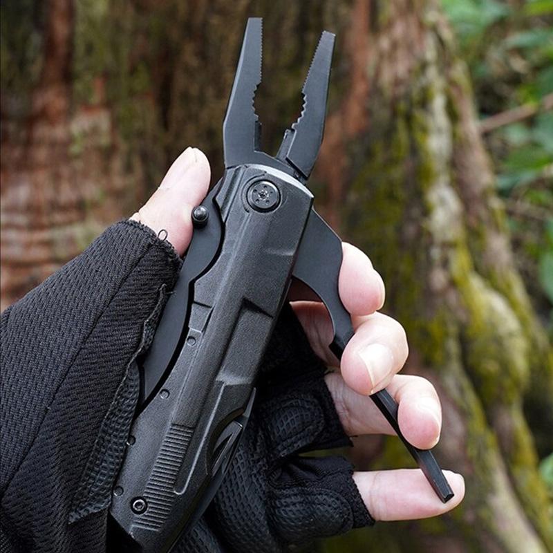 Folding Multitool Traveler MS009G / 9 Tools / Hiking / Fishing / Cycling / Case