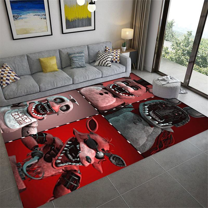 2025 Neues FNAF-Spiel Teppich für Wohnzimmer Schlafzimmer Zuhause Sofa Dekoration, Kinderspiel Rutschfeste Fußmatte25