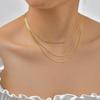 Fashion Accessories Stainless Steel Multi-Layer Three-Layer Flat Snake Chain Necklace 18K Gold Women 2125