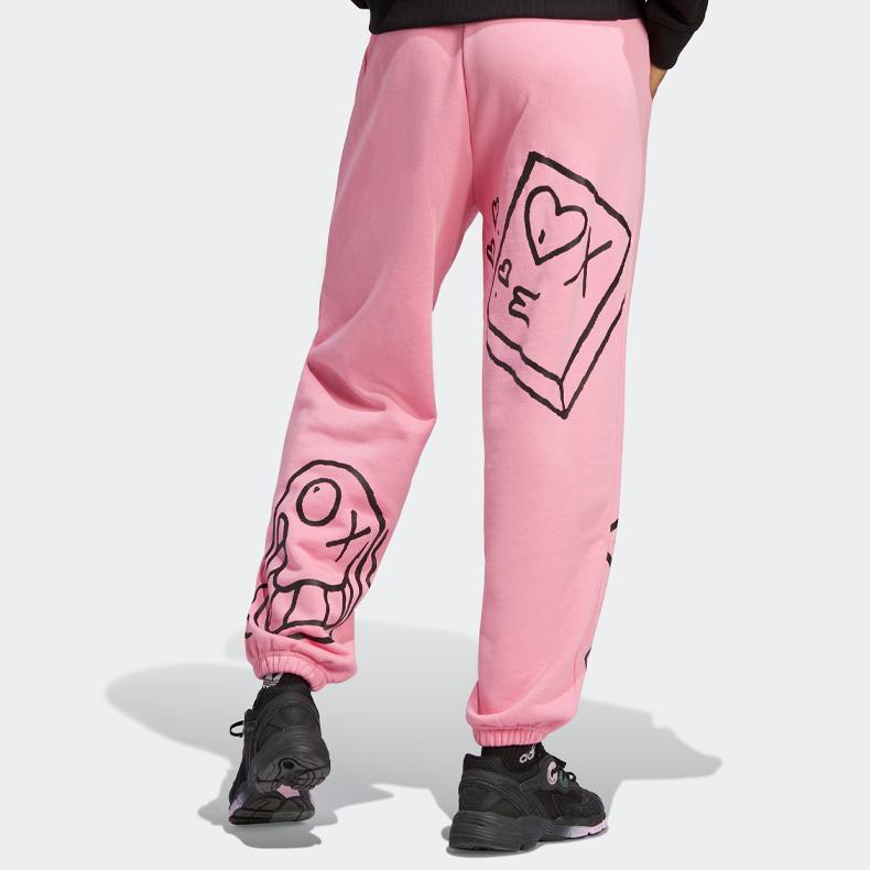 Adidas Originals X André Saraiva Collaboration Joggers Logo Print Elastic Fit Knit Sports Pants Women Joggers Blessing-Pink HY4266