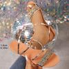 Summer women's sequined flat bottomed comfortable slippers