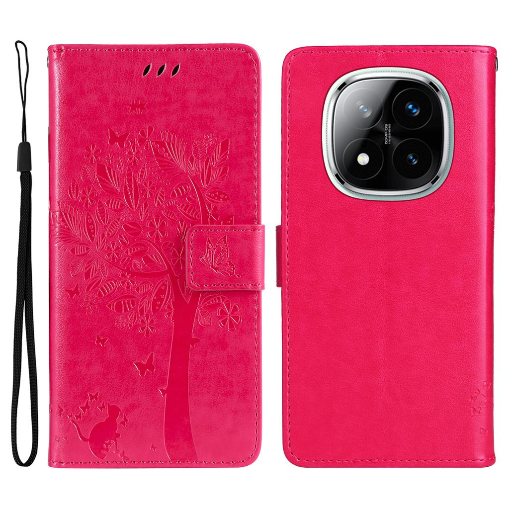 For Xiaomi Redmi Note 14 Pro+ 5G/Note 14 Pro 5G/Poco X7 5G Phone Case with Stand Cat Tree Pattern Leather Wallet Mobile Cover