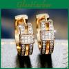 Exquisite Cubic Zirconia Earrings Hoop For Women Gold Color Small Circle Earrings Temperament Jewelry Gift