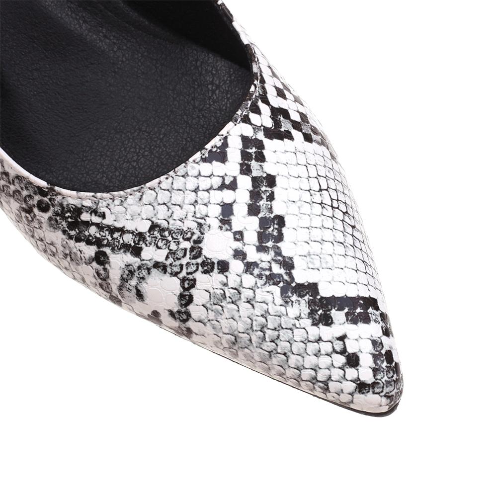 Fashion New Women Pumps Snake Pattern Printing High Heels 7.5cm Lady Shallow Thick Heel Autumn Dress Party Pointed Single Female Shoes