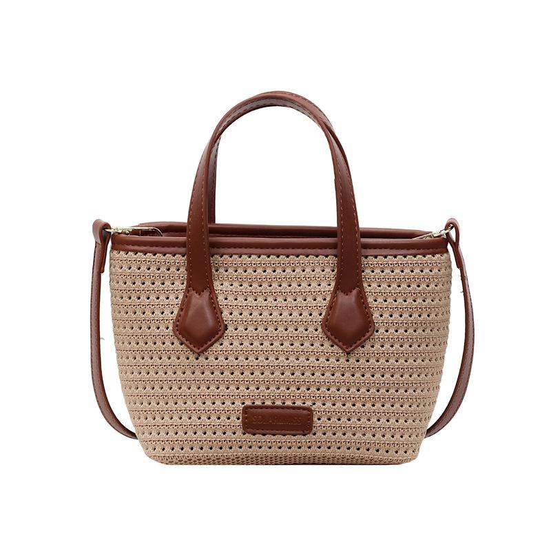 Summer new fashion versatile tote bag women's simple high-end woven handbag shoulder messenger bag