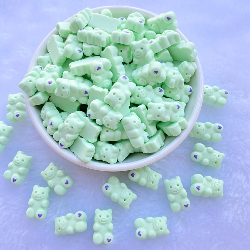 20Pcs New Cute Resin Cartoon Little Bear Series Flat Back Manicure Parts Embellishments For Hair Bows Accessories