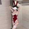 Sexy Lingerie Cosplay Bunny Christmas Dress Seduction One-piece Tight Uniform Open Crotch Suit