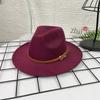 French Top Hat Men's Autumn and Winter Big Edge Hat Back Edge Felt Hat Panama Flat Edge Jazz Hat British Hat Wool Hat