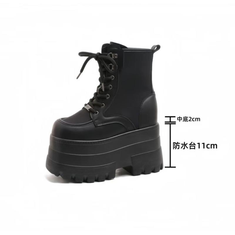 Fashion 13CM,17CM Women's Boots Autumn Women Ankle Boots Platform Wedges High Heels Booties New Fashion Design Red Cosplay Shoes Women