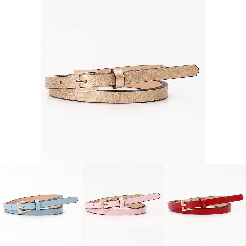 Fashion Minimalist Small Square Buckle Belt For Women With Alloy Pin Closure For Dress And Coat Accessory