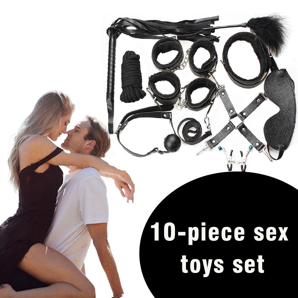 Plush SM Set Adult Premium BDSM Bondage Kit for Couples with Handcuffs Blindfold Sensual Sex Games Adult Erotic Accessories
