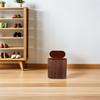 Wood Grain Trash Can 14L Slim Design for Tight Spaces Modern Rustic Bathroom Wastebasket with Lid Home Hotel Use