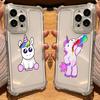 Unicorn with Rainbow Pee Cartoon Phone Case Clear For iPhone 17 16 14 15 11 12 13 Pro Max 16E 15 16 Plus 17 Air Shockproof Cover