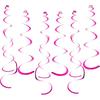 Fumwase 30 PCS Party Swirl Decorations Hot Pink Shinny Foil Hanging Swirl Decorations with Double-Swirls and Single-Swirls Plastic Streamer for