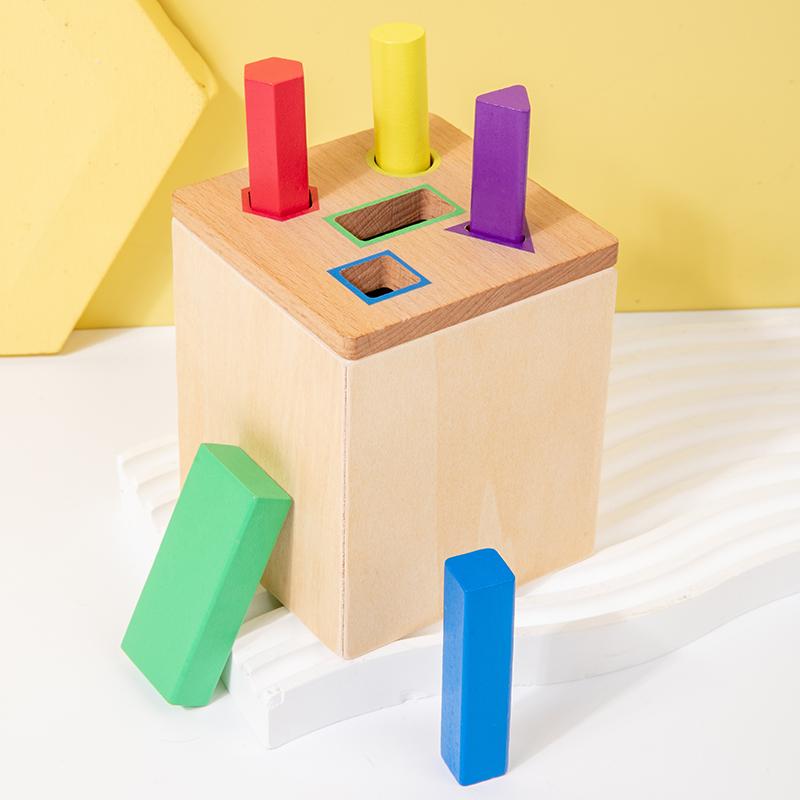 Wooden Color Sorting Toys Shape Box Montessori Toys Fine Motor Skills Sensory Matching Games Educational Kid Toys For 1-3 Year