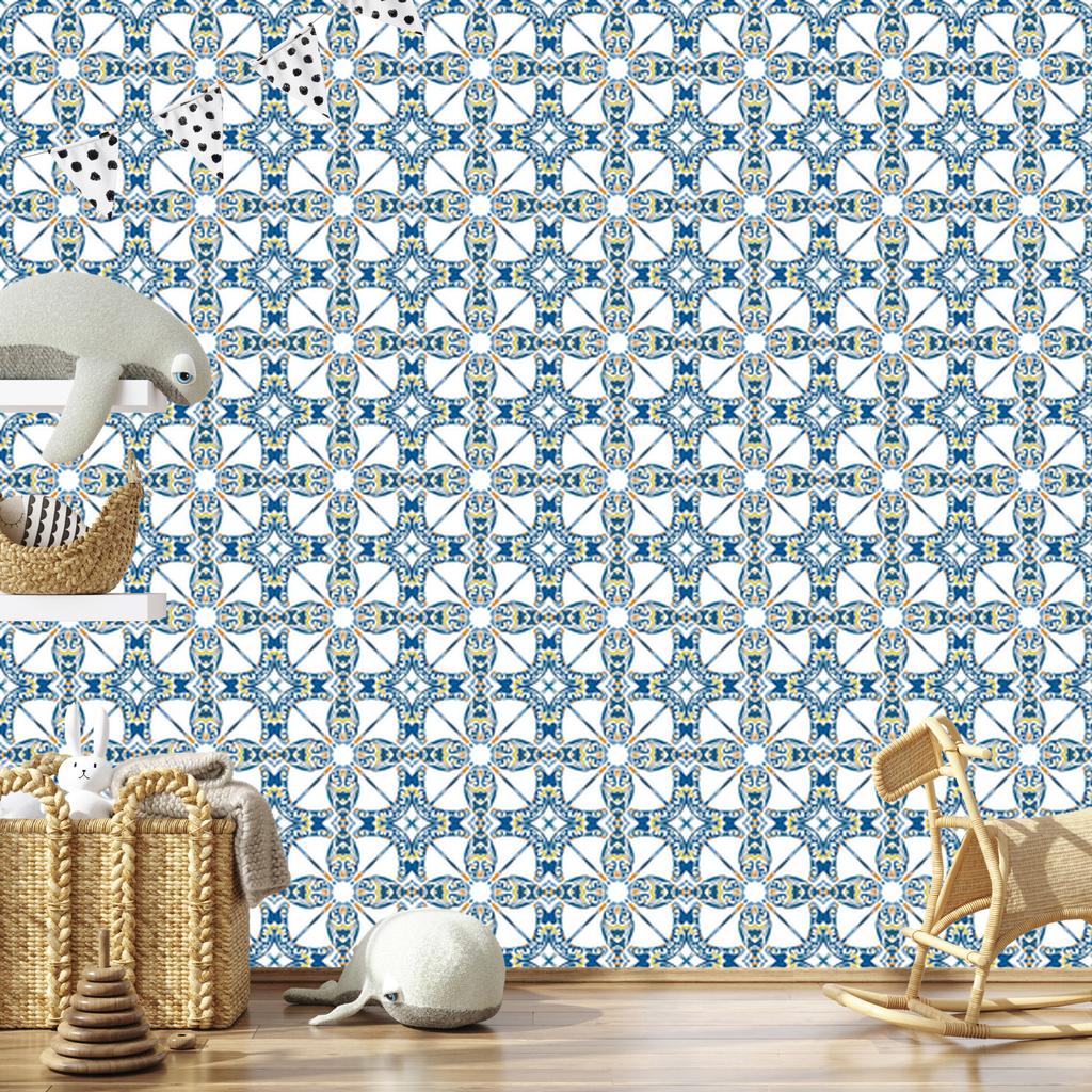 Colorful mosaic wallpaper in the Eastern style for the living room and bedroom 50x1000