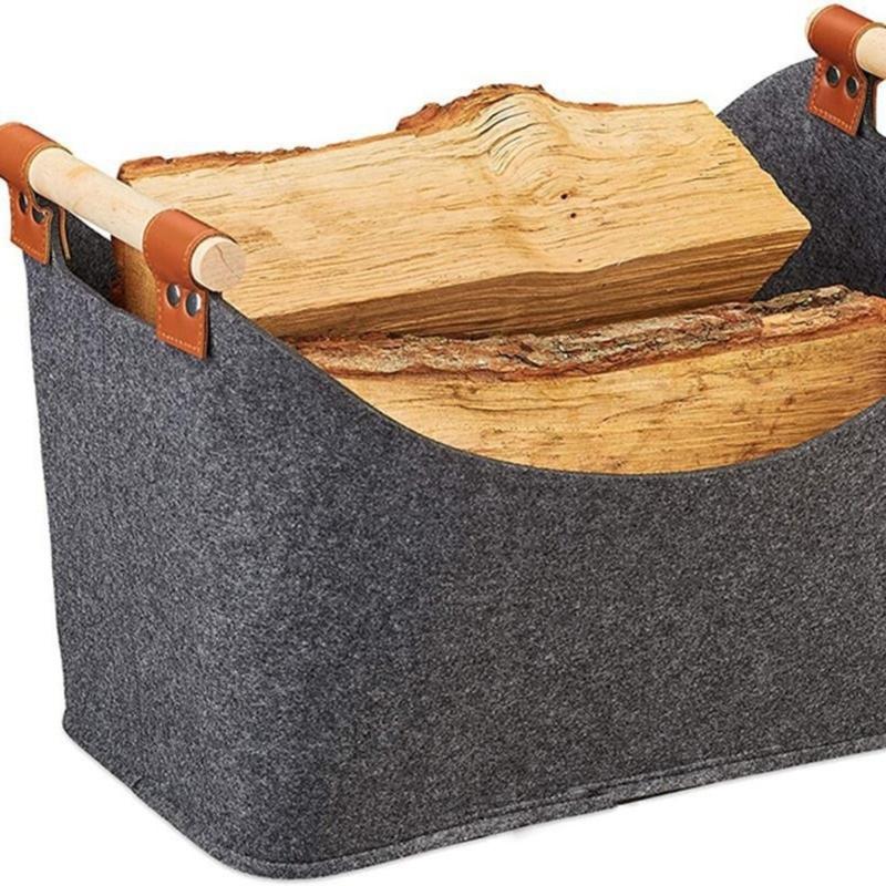 Contemporary Felt Wood Storage Bag Large Capacity Firewood Carriers Essential for Warm Fireplaces and Outdoor Activities
