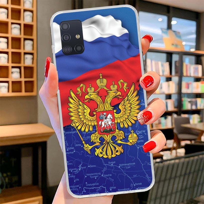 Russia Russian Flags Emblem Cover Phone Case For Samsung Galaxy A12 A22 A32 A52 A72 A02S Phone Case Note 20 Ultra 10 S10 Plus A5