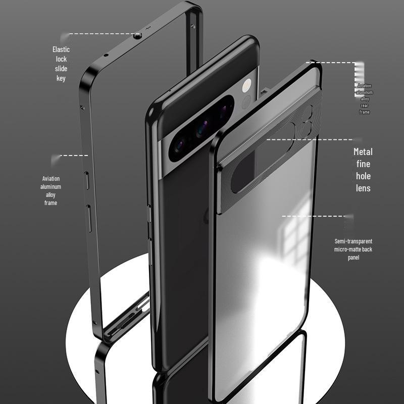 Google Pixel 8 Pro/7A Metal Frame Snap-On Magnetic Phone Case
