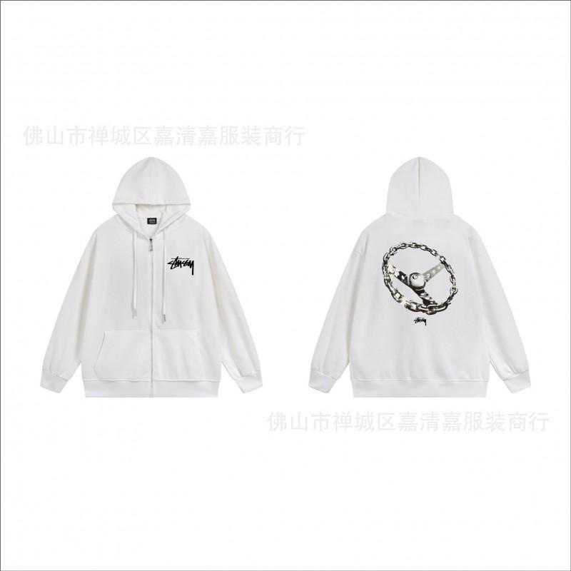Unisex mikina s kapucí na zip s potiskem Bavlněný svetr Lehká podzimní zimní neformální svrchní oblečení