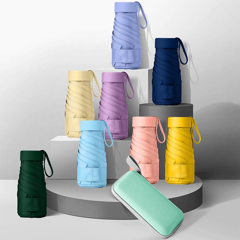 Customizable Six-Fold Vinyl Sunshade UV Protection Umbrella: Versatile Rain/ Shine Folding Gift