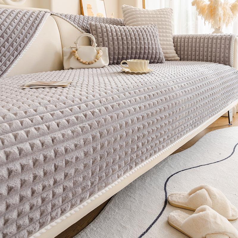 Thickened Facecloth Sofa Cushion New Winter Thickened Cushions Non-slip Sofa Cover Cover Plush Cover Cloth Towel