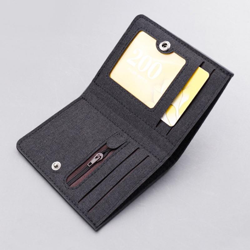 Vertical Wallets Canvas Short Money Clip Men Short Bifold Casual Men Wallets RFID Card Holder Coin Purses Money Clip Men Wallet