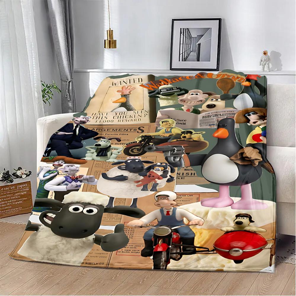 

Cartoon the Sheeps Printed Blanket Picnic Blankets Warm Blanket Soft and S-shauns Comfortable Blanket Home Travel Birthday Gift 40x50in
