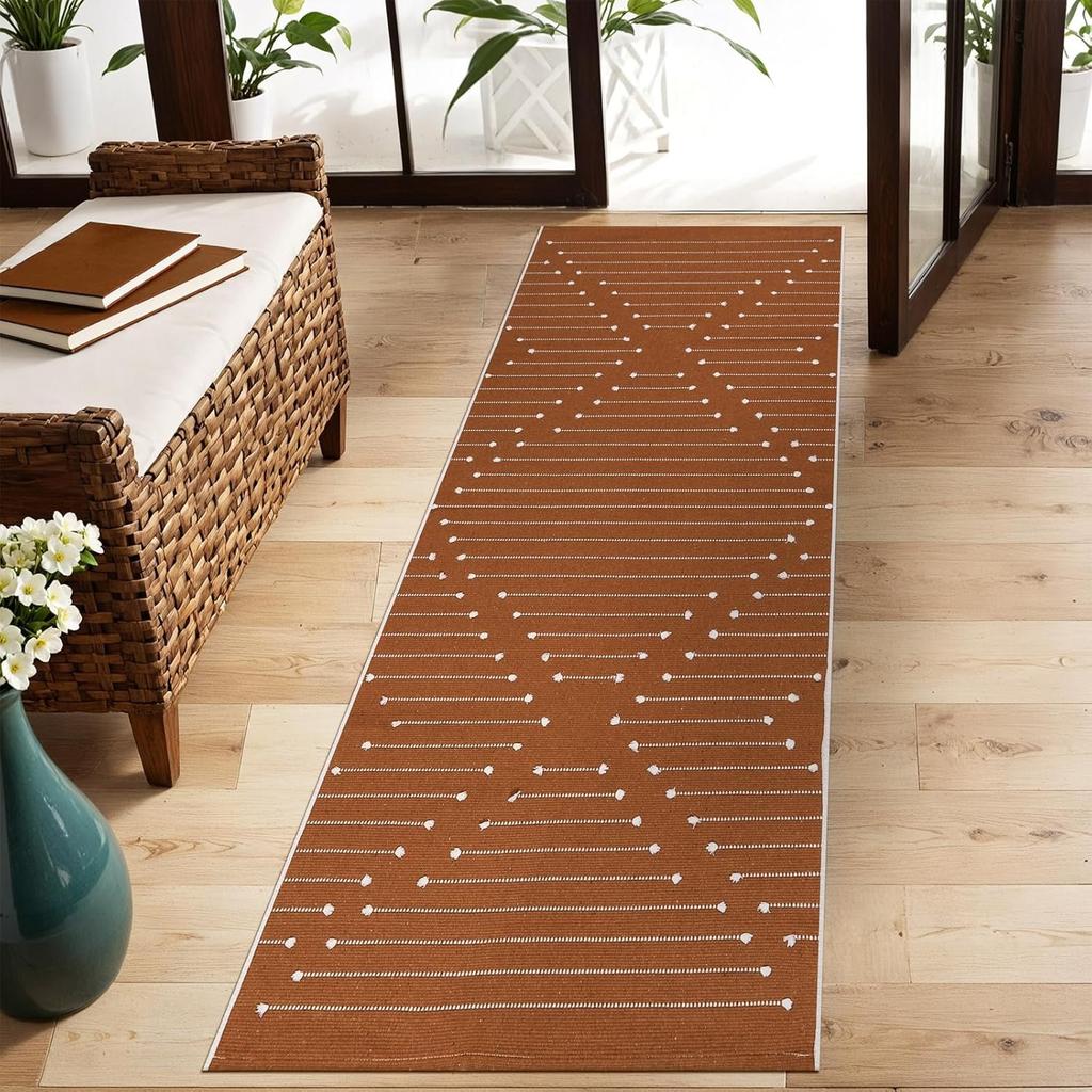 Geometric Line Print Runner Rug Minimalist Design Hallway Carpet Non-slip Home Decor Floor Mat for Living Room Entrance Bedroom