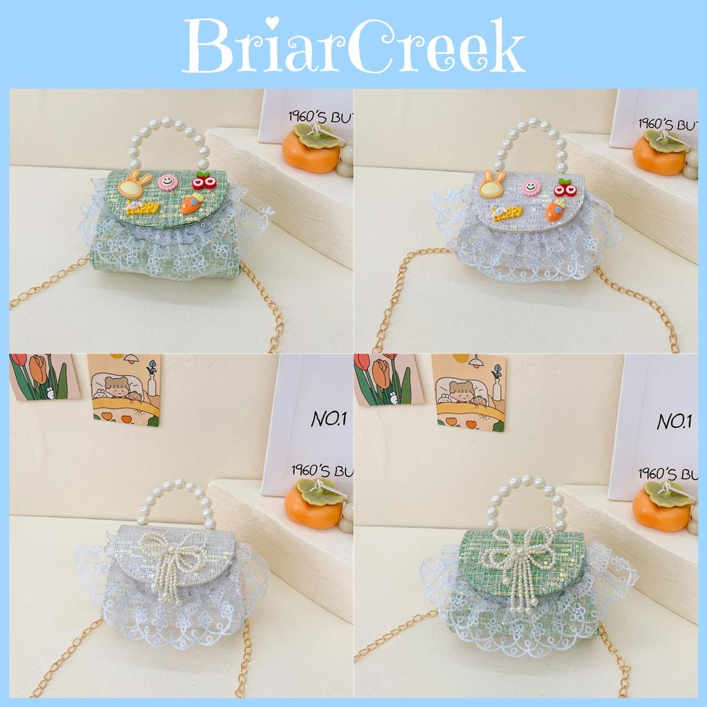 Girls Kids Shoulder Bag Made Of Fine Fiber With Cute Spliced Pattern