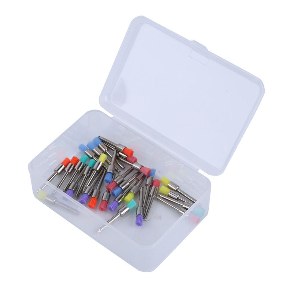 100pcs Pincéis de Nylon de Cores Variadas Plano Polimento Dental Polidor Pincel