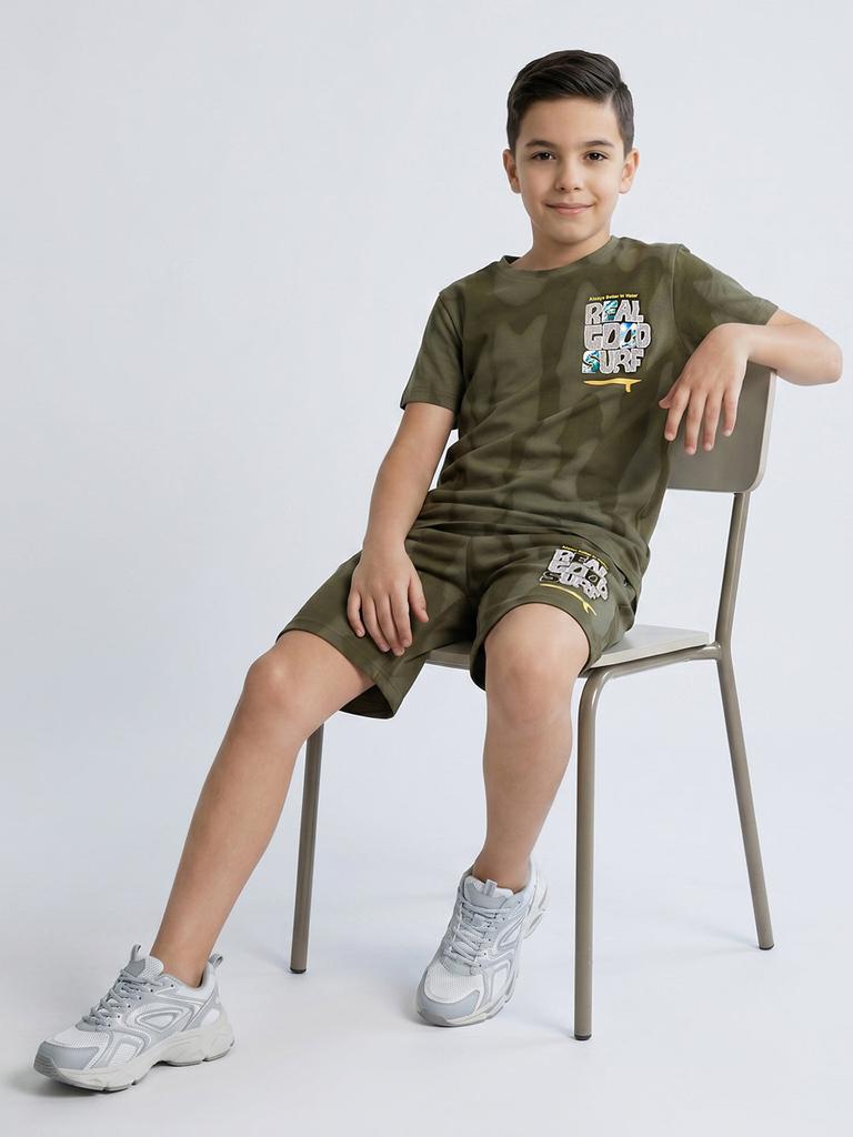 Monte Carlo Boys Regular Fit Printed Coordinate Set